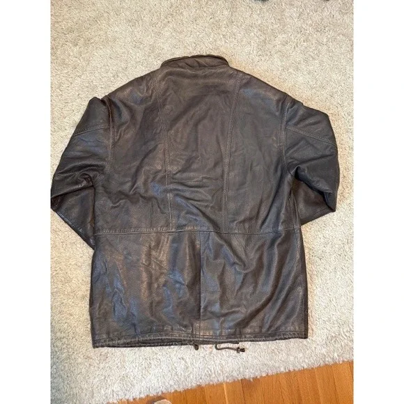 Vtg Burberrys Lamb Nappa Leather Field Jacket EU 56 Removable Nova Check Liner - Picture 2 of 16